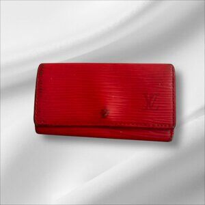 LOUIS VUITTON Red Epi Leather Keyholder Case